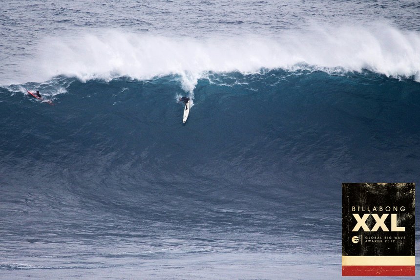 Shane Dorian's steep drop @ Jaws Jan 4th 2012