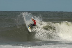 Chuck Barend slashing in North Carolina in his WEST wetsuit!