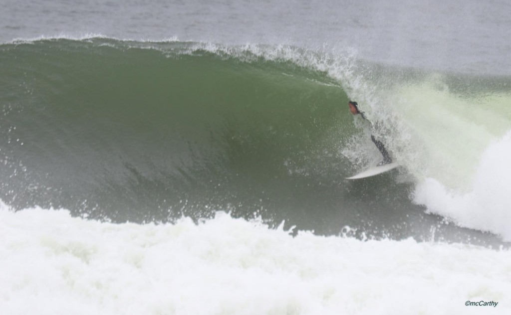 Chuck getting fully stoked on this Winter barrel in Jersey last Winter,  Enjoy your search!