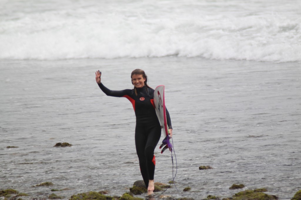 Maria was stoked to get some training in at Trestles, she will return in June to compete at the Nationals, go Maria!